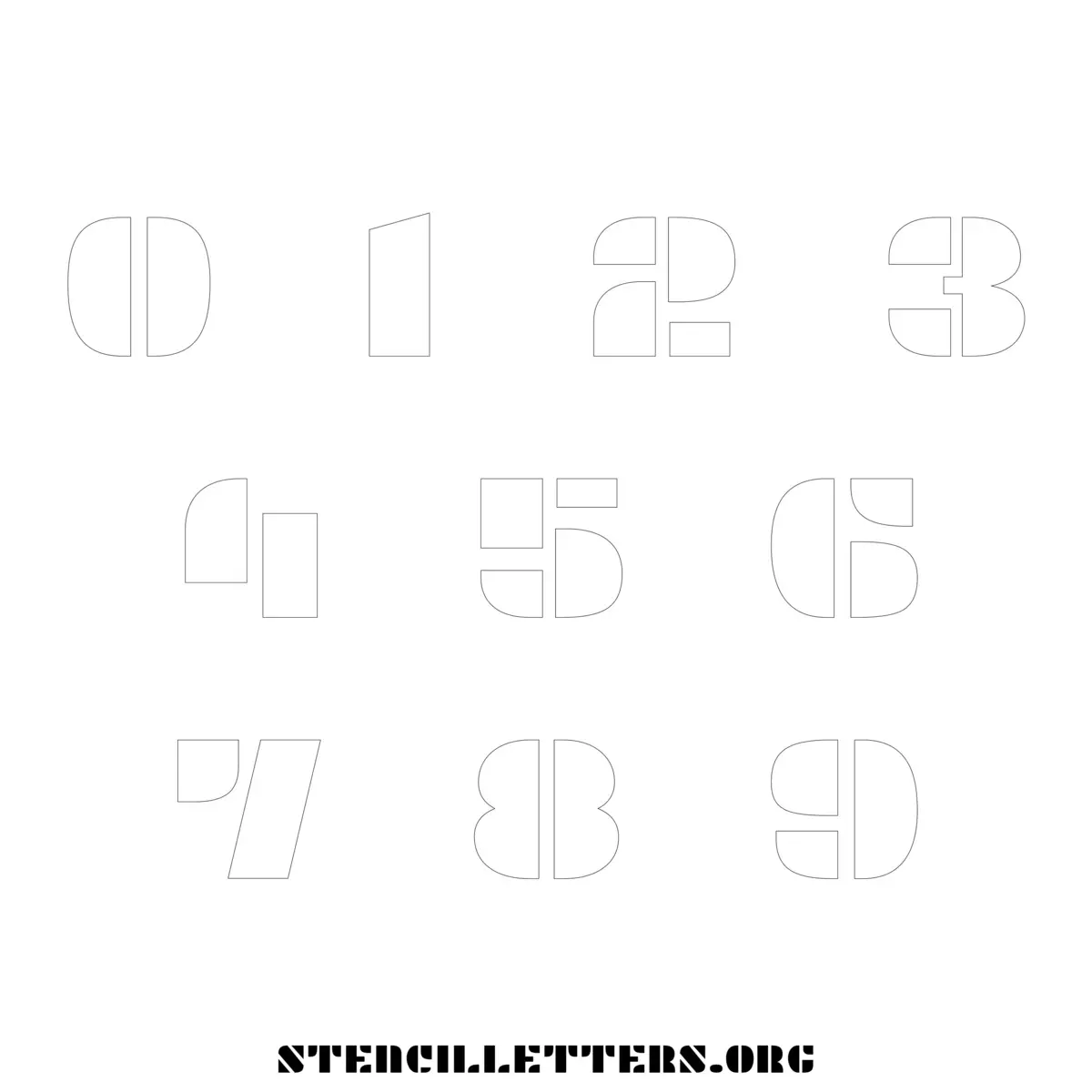 Free Printable Numbers Stencils Design Style 268 Decorative
