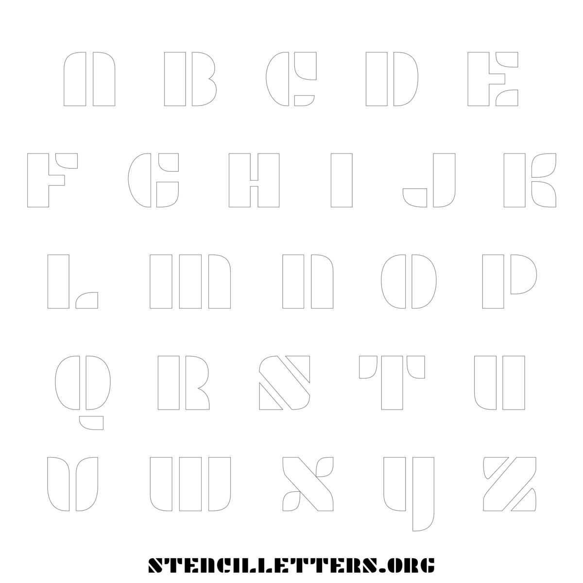 Free Printable Uppercase Letter Stencils Design Style 268 Decorative ...