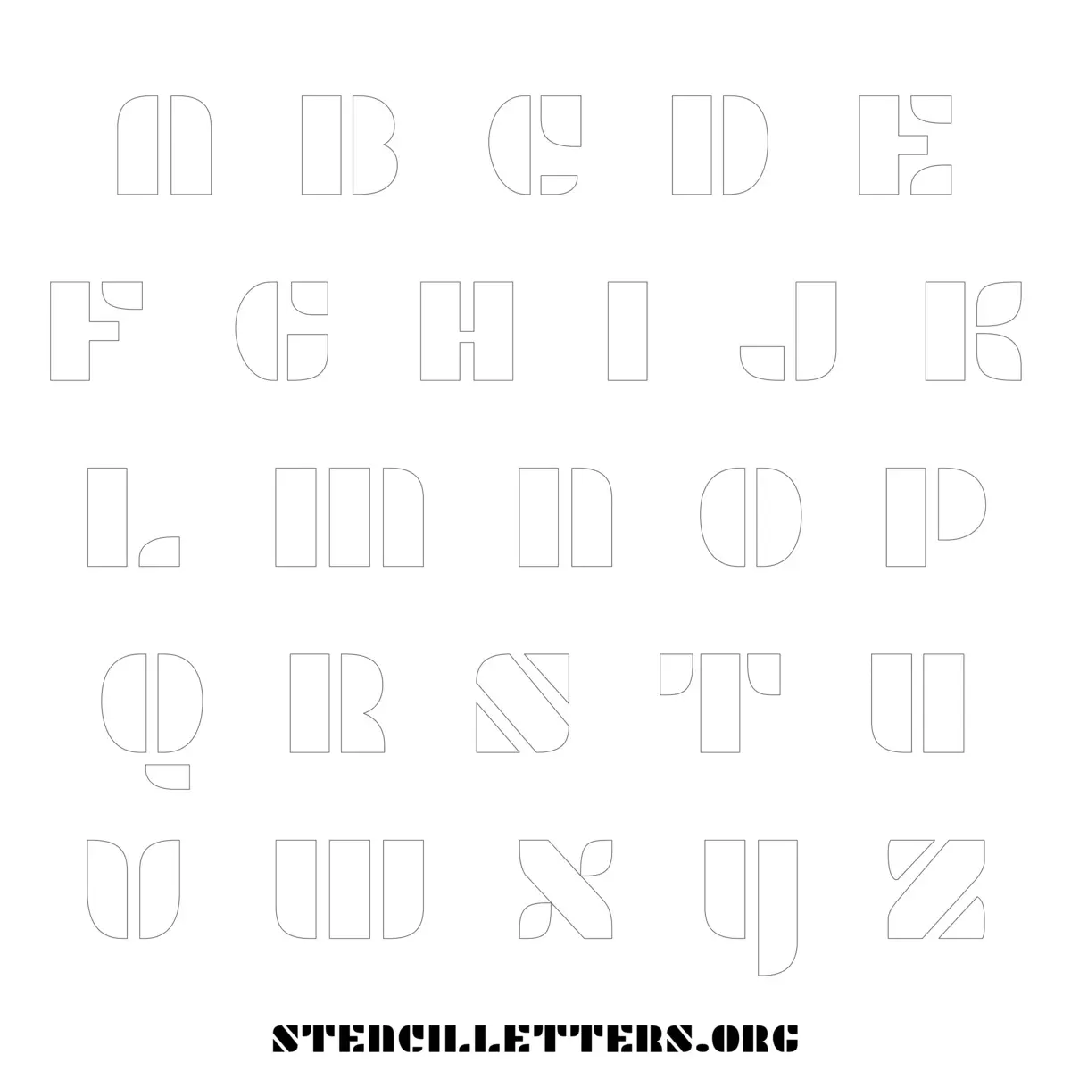 Free Printable Uppercase Letter Stencils Design Style 268 Decorative