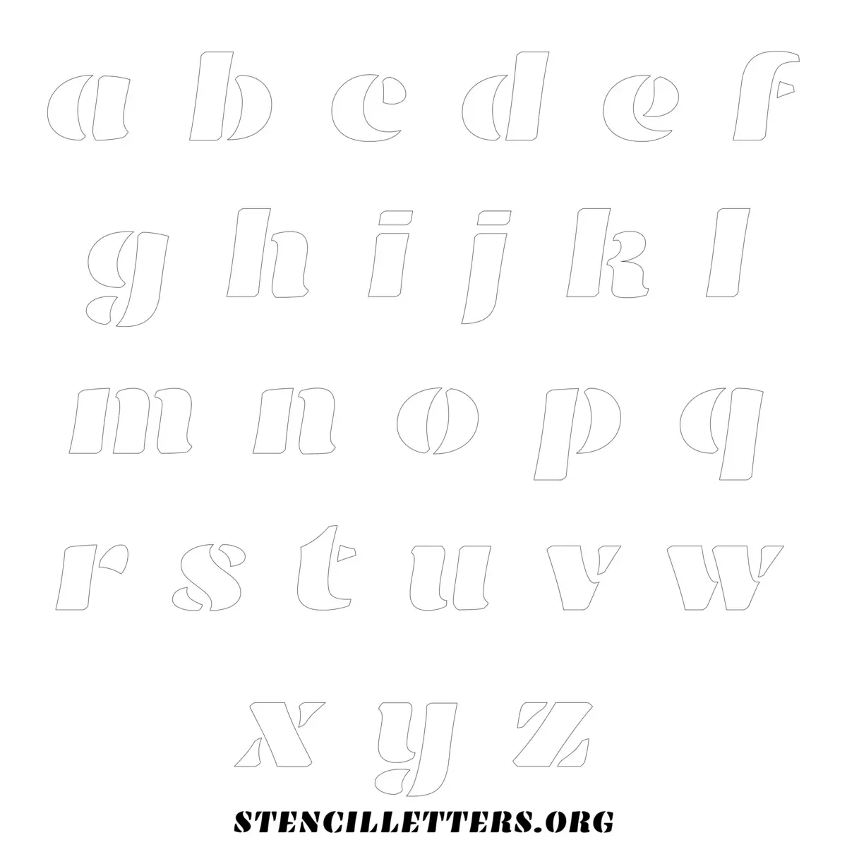 Free Printable Lowercase Letter Stencils Design Style 269 Bold