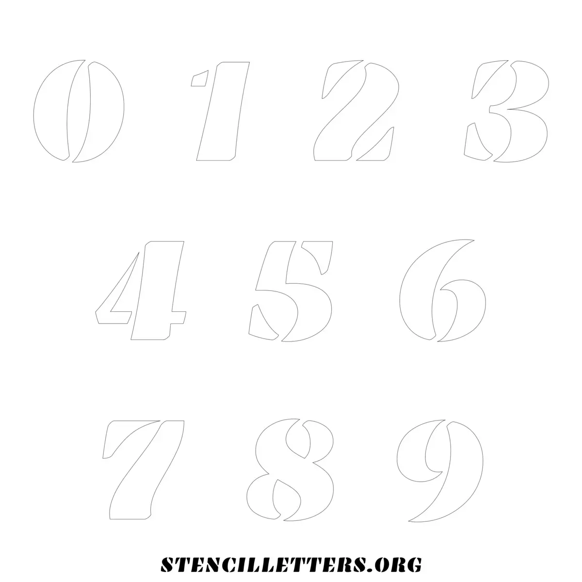 Free Printable Numbers Stencils Design Style 269 Bold