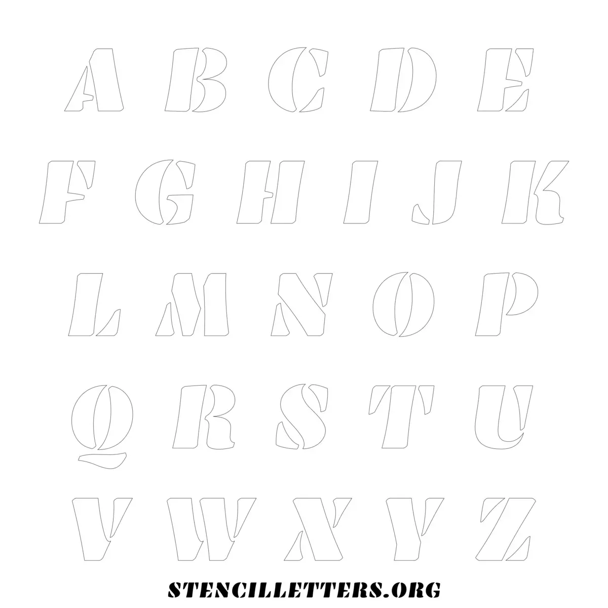 Free Printable Uppercase Letter Stencils Design Style 269 Bold