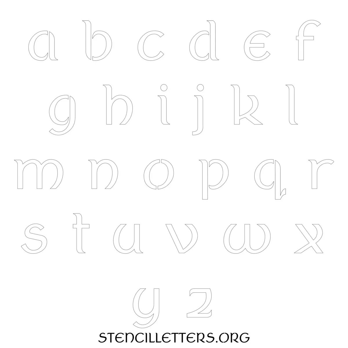 Free Printable Lowercase Letter Stencils Design Style 27 Celtic
