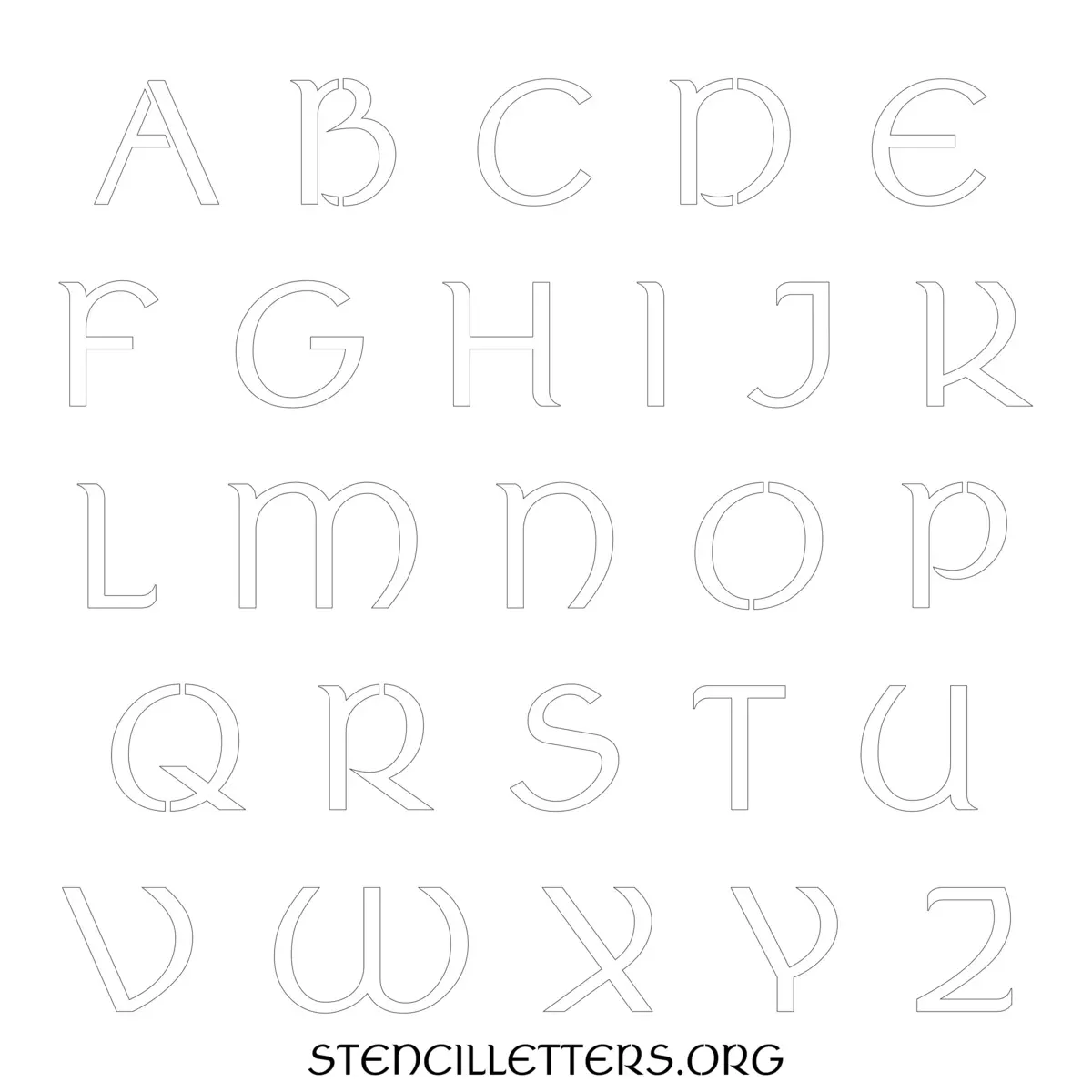 Free Printable Uppercase Letter Stencils Design Style 27 Celtic