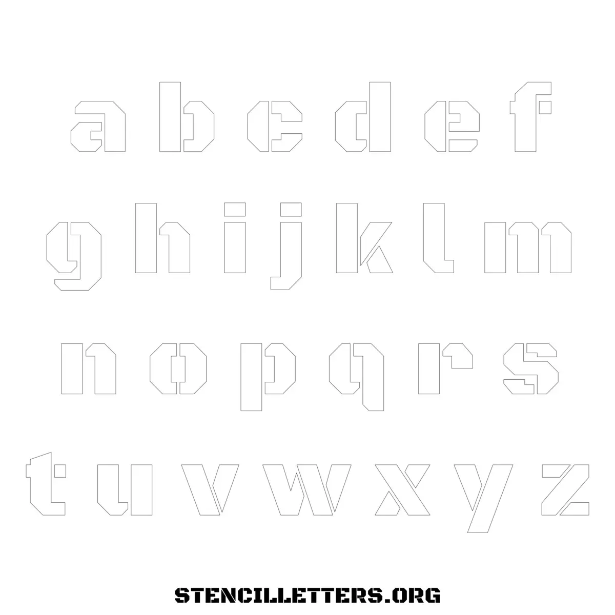 Free Printable Lowercase Letter Stencils Design Style 270 Heavy