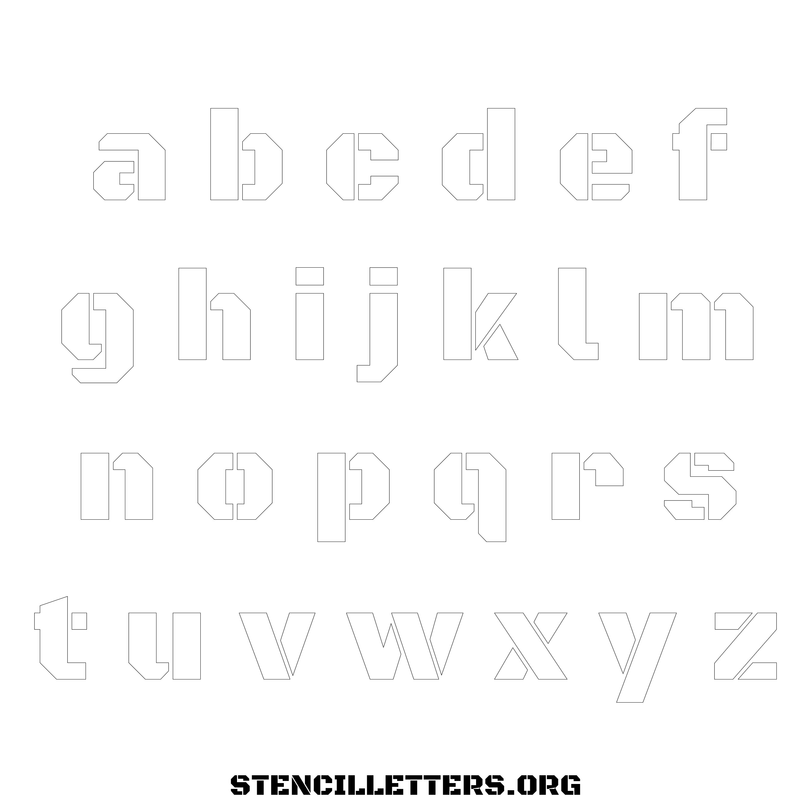 Free Printable Lowercase Letter Stencils Design Style 270 Heavy ...