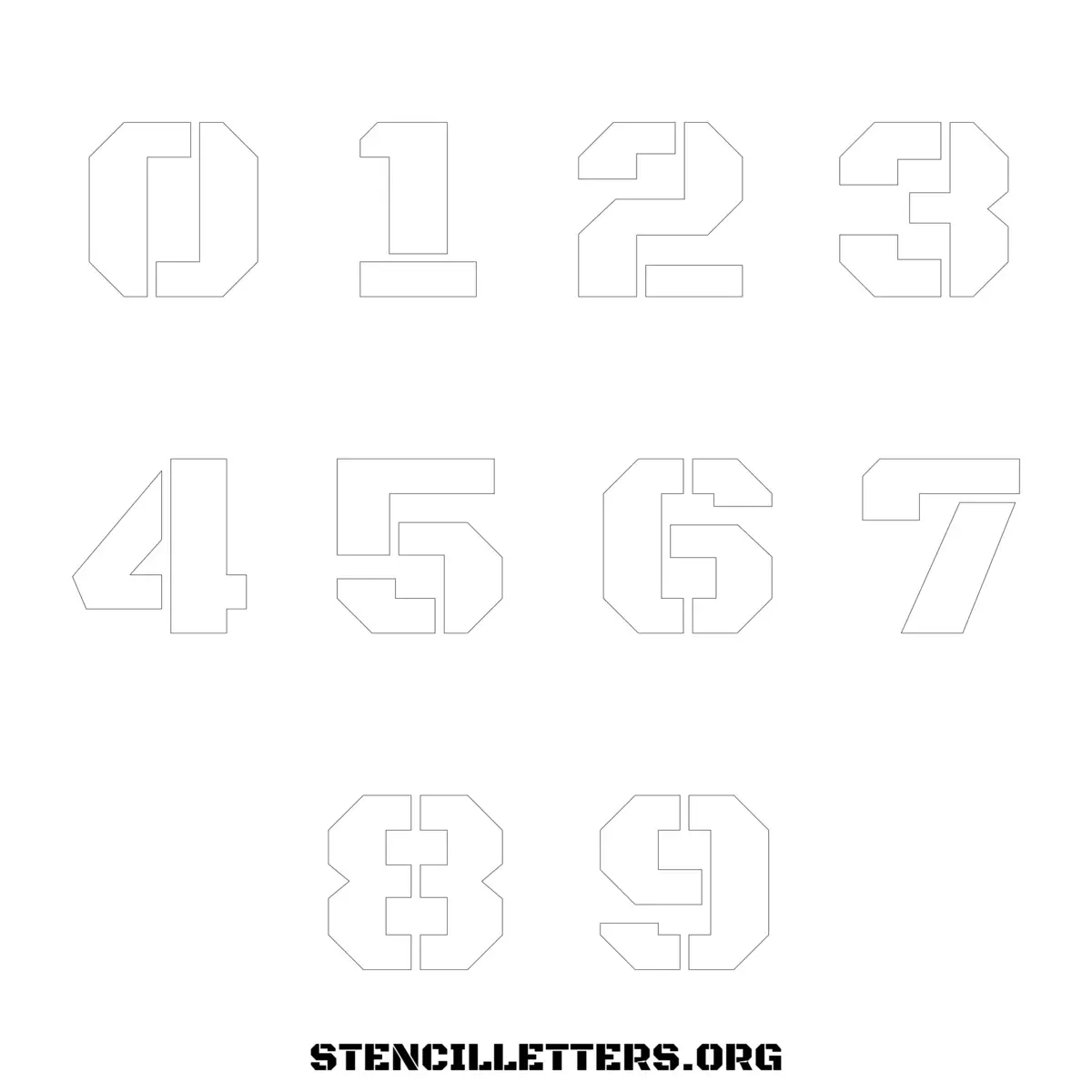 Free Printable Numbers Stencils Design Style 270 Heavy