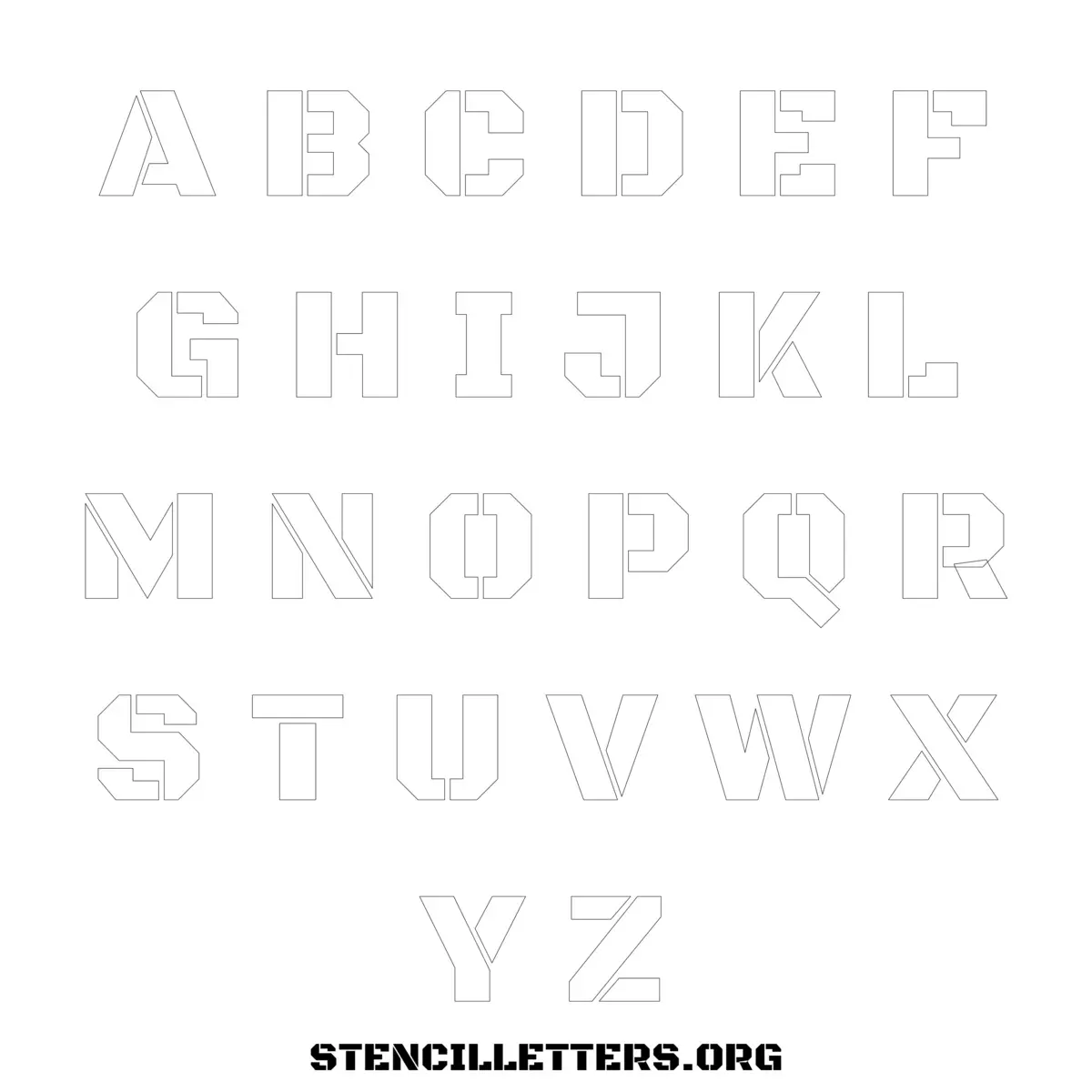 Free Printable Uppercase Letter Stencils Design Style 270 Heavy