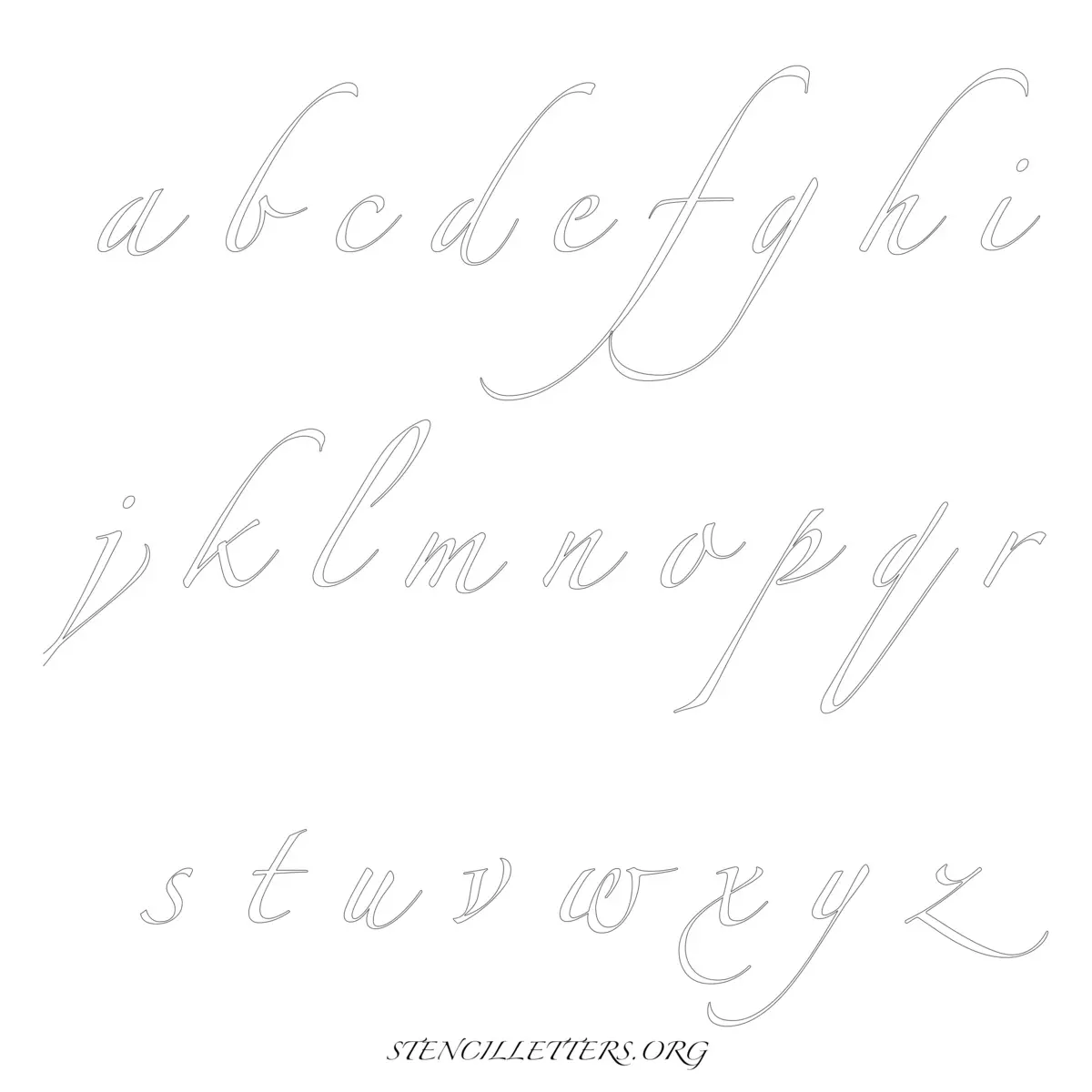 Free Printable Lowercase Letter Stencils Design Style 271 Cursive