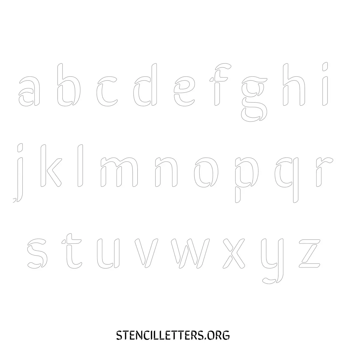 Free Printable Lowercase Letter Stencils Design Style 275 Display Type
