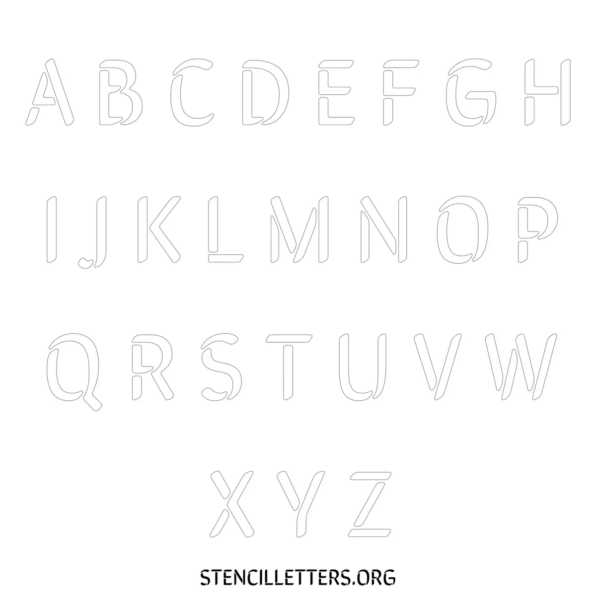 Free Printable Uppercase Letter Stencils Design Style 275 Display Type