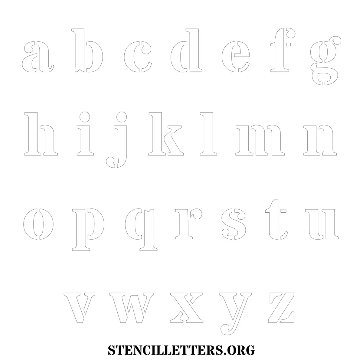 Free Printable Lowercase Letter Stencils Design Style 279 Bold