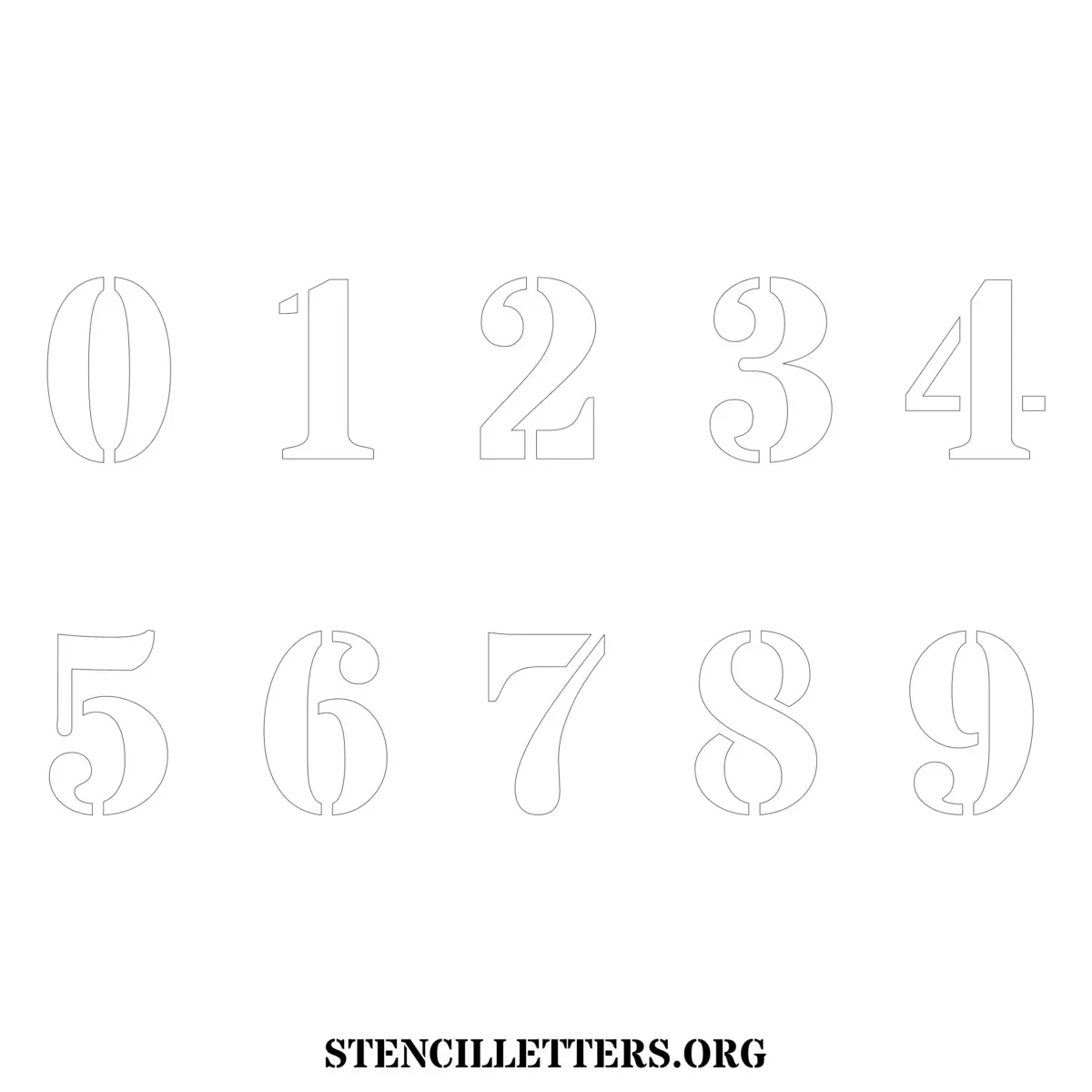 Free Printable Numbers Stencils Design Style 279 Bold