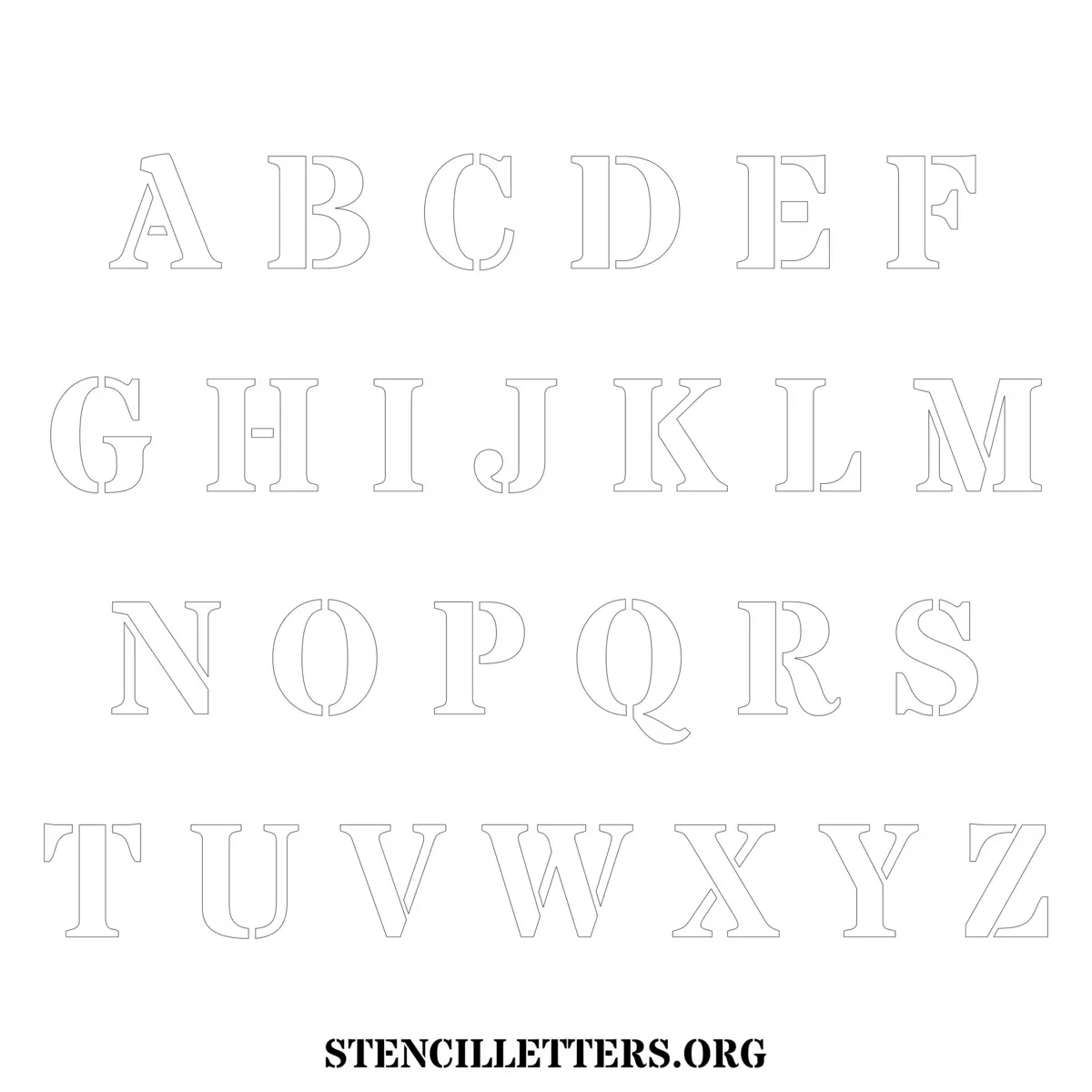 Free Printable Uppercase Letter Stencils Design Style 279 Bold