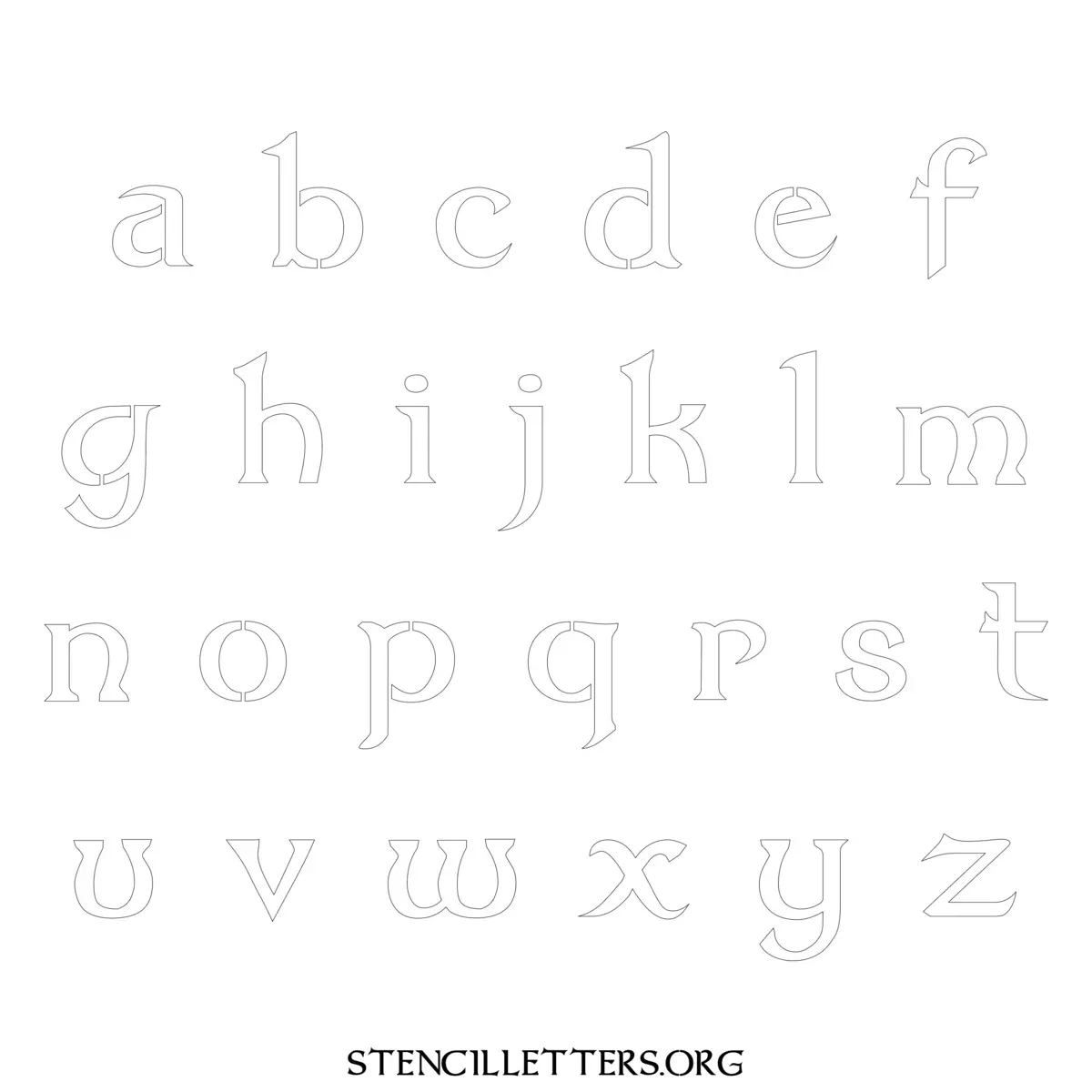 Free Printable Lowercase Letter Stencils Design Style 28 Celtic