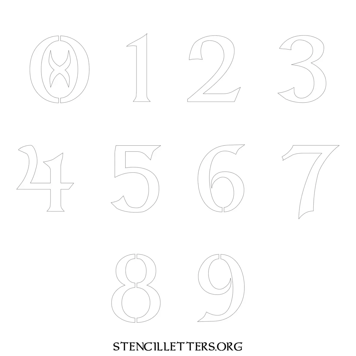 Free Printable Numbers Stencils Design Style 28 Celtic