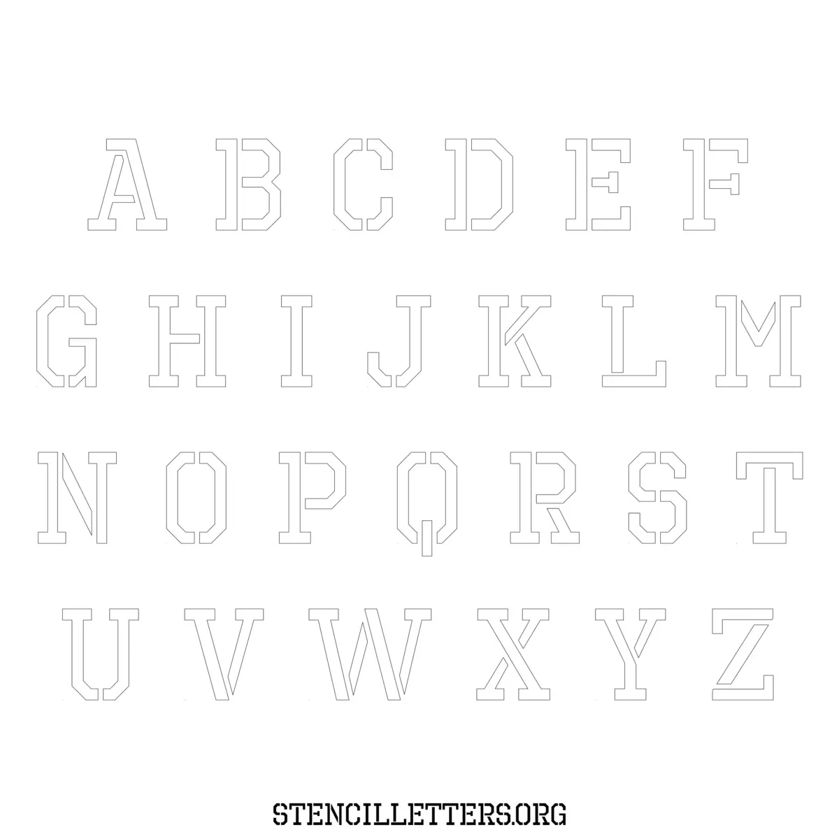 Free Printable Lowercase Letter Stencils Design Style 280 Military