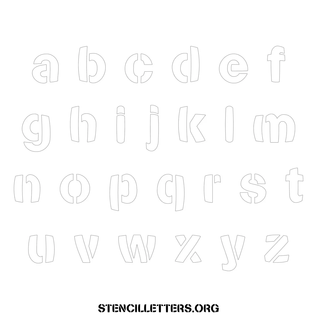 Free Printable Lowercase Letter Stencils Design Style 281 Bold
