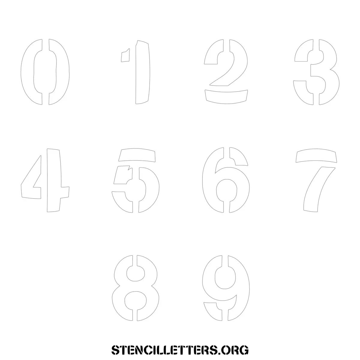 Free Printable Numbers Stencils Design Style 281 Bold