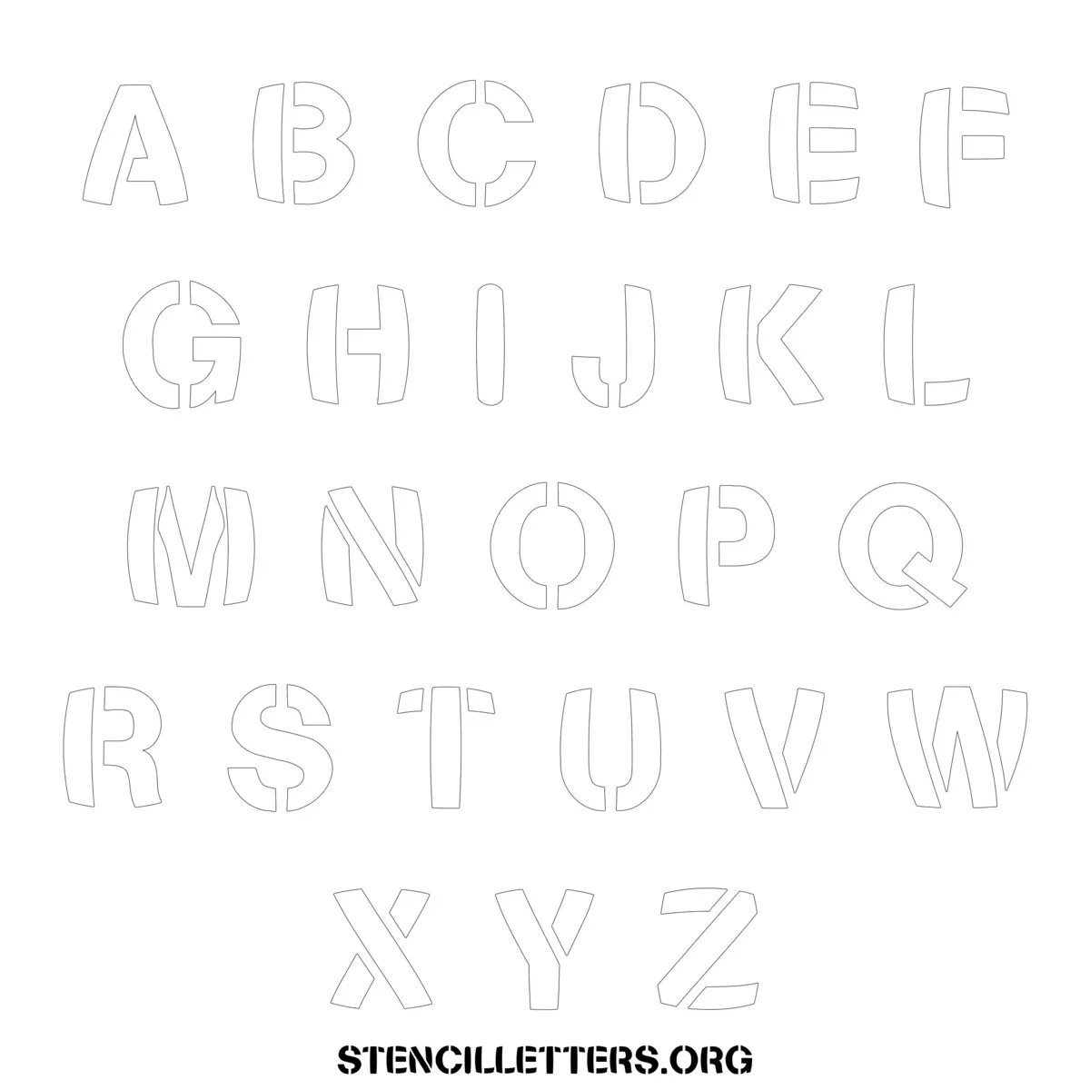 Free Printable Uppercase Letter Stencils Design Style 281 Bold