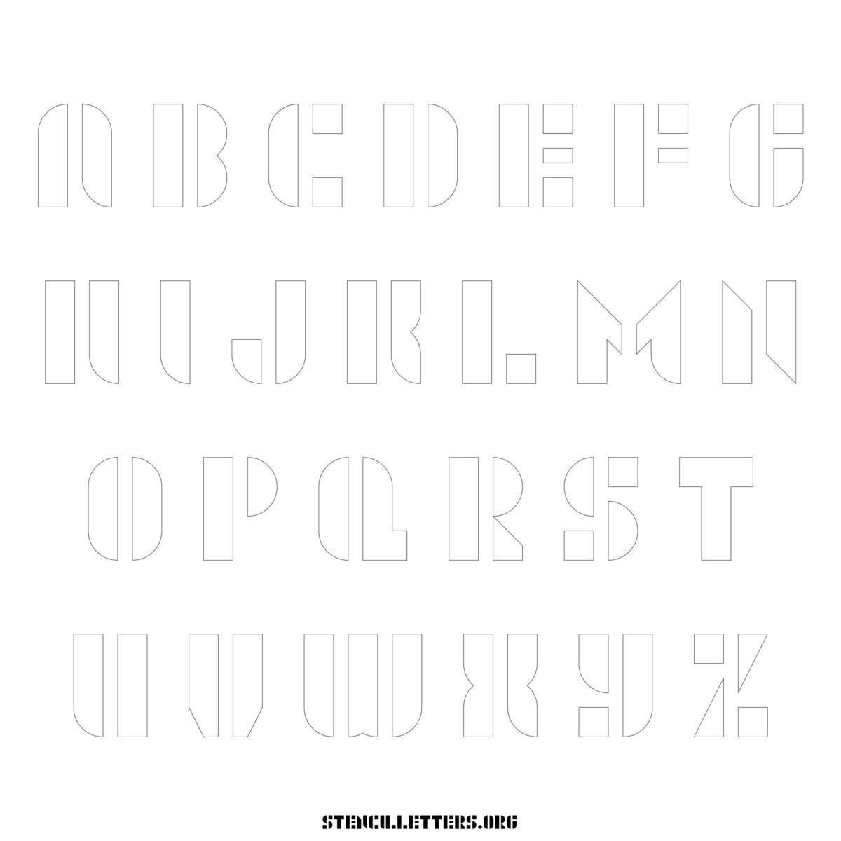 Free Printable Uppercase Letter Stencils Design Style 282 Decorative ...