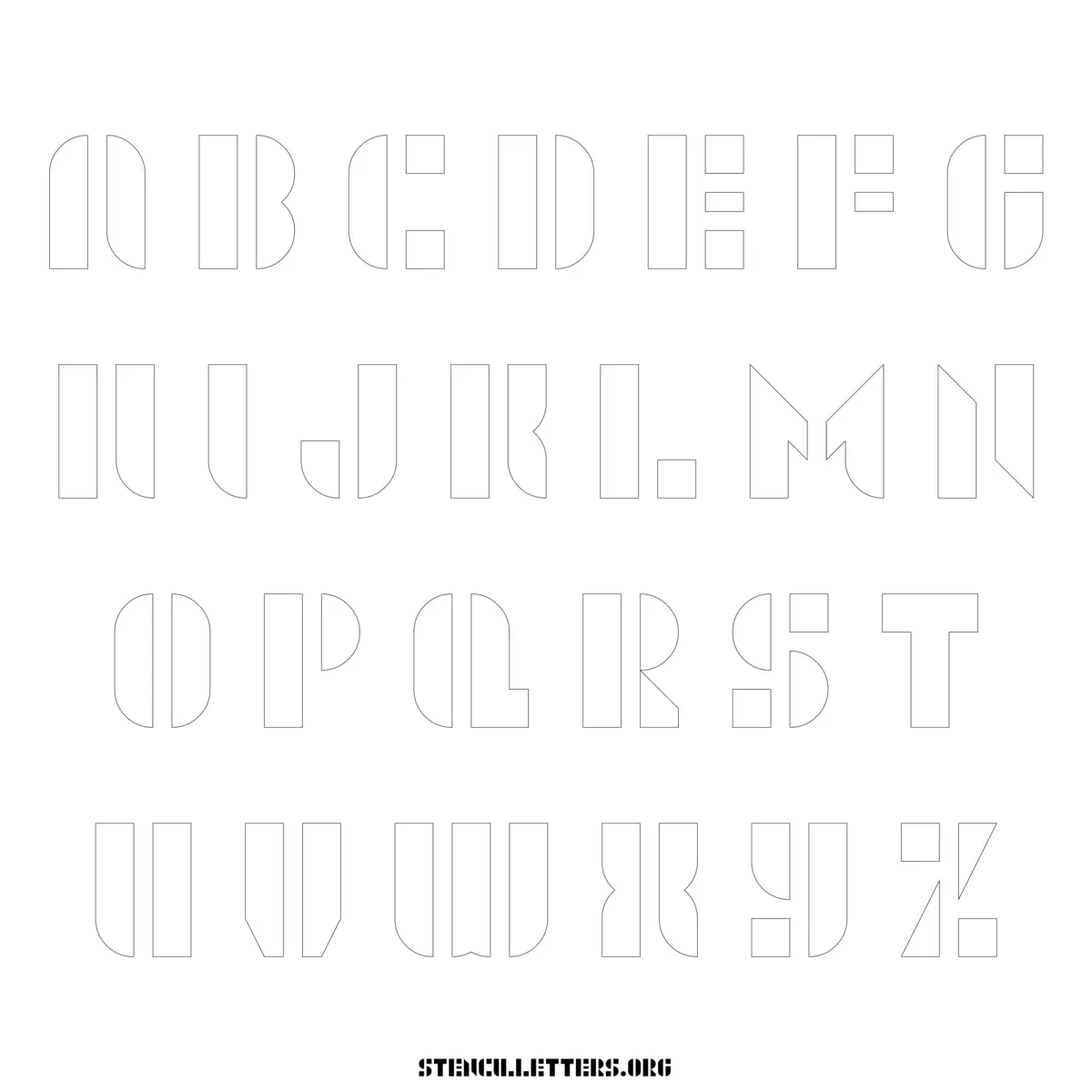 Free Printable Uppercase Letter Stencils Design Style 282 Decorative