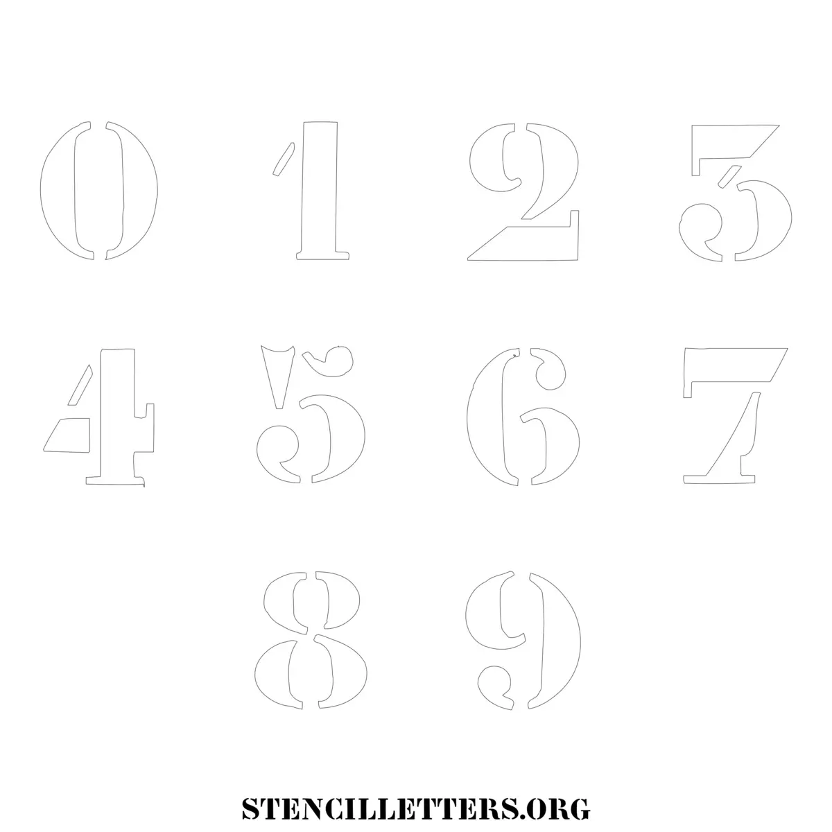 Free Printable Numbers Stencils Design Style 283 Pop Art