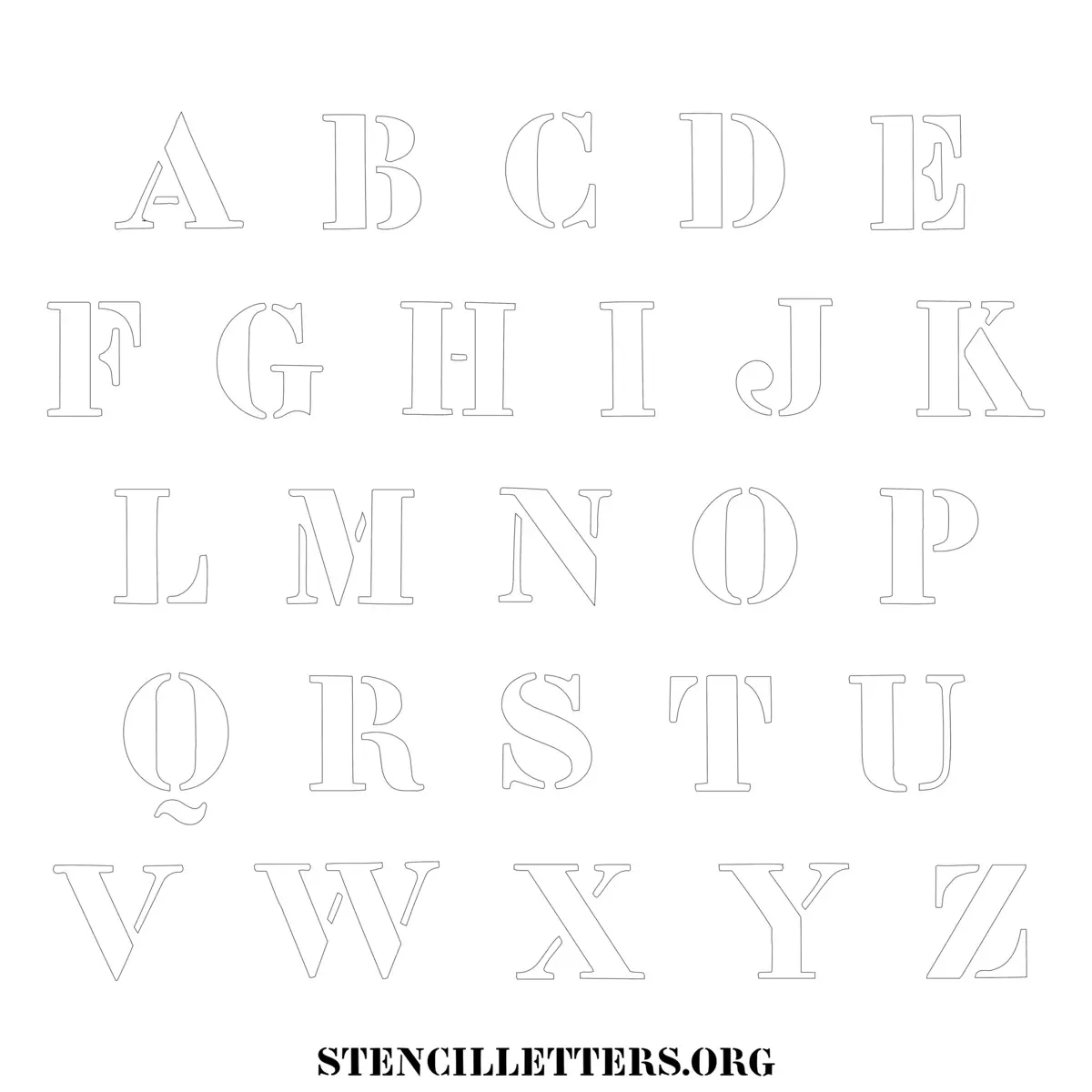 Free Printable Uppercase Letter Stencils Design Style 283 Pop Art