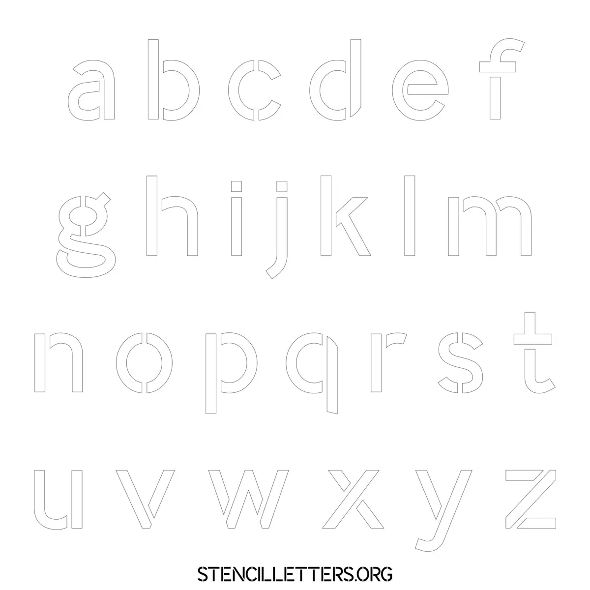 Free Printable Lowercase Letter Stencils Design Style 284 Light Sans