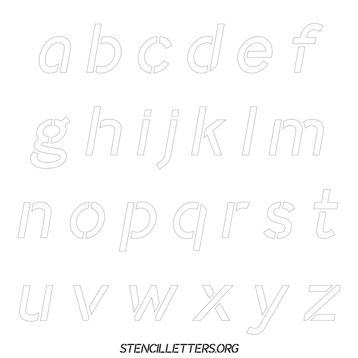Free Printable Lowercase Letter Stencils Design Style 285 Light Sans