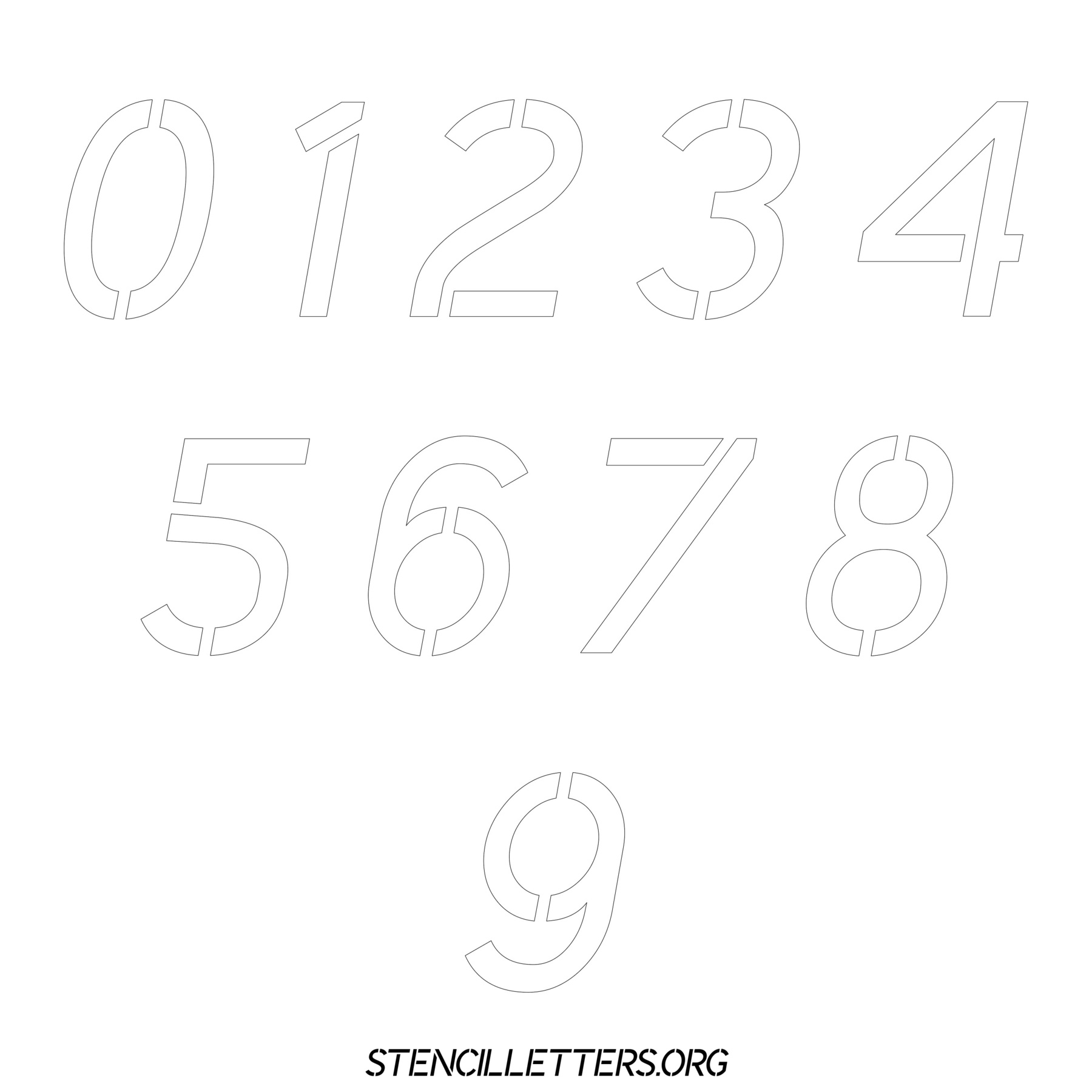 Free Printable Numbers Stencils Design Style 285 Light Sans - Stencil ...