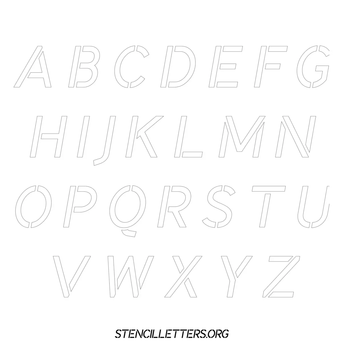 Free Printable Uppercase Letter Stencils Design Style 285 Light Sans