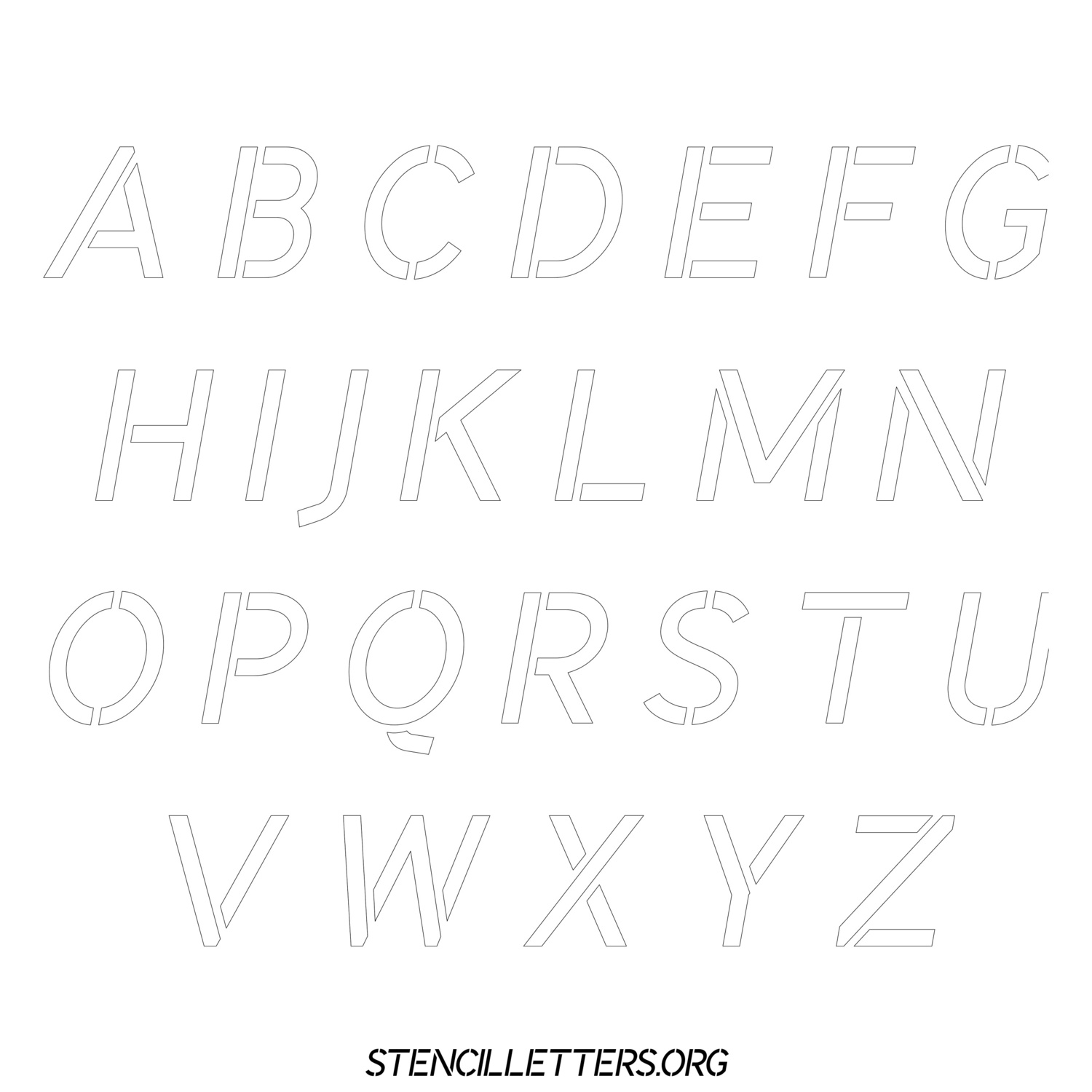 Free Printable Uppercase Letter Stencils Design Style 285 Light Sans ...