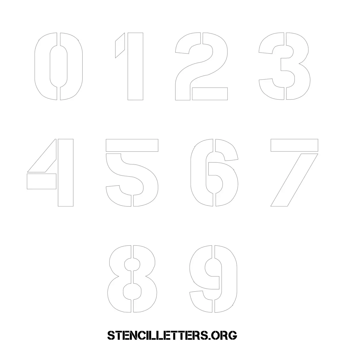 Free Printable Numbers Stencils Design Style 286 Army