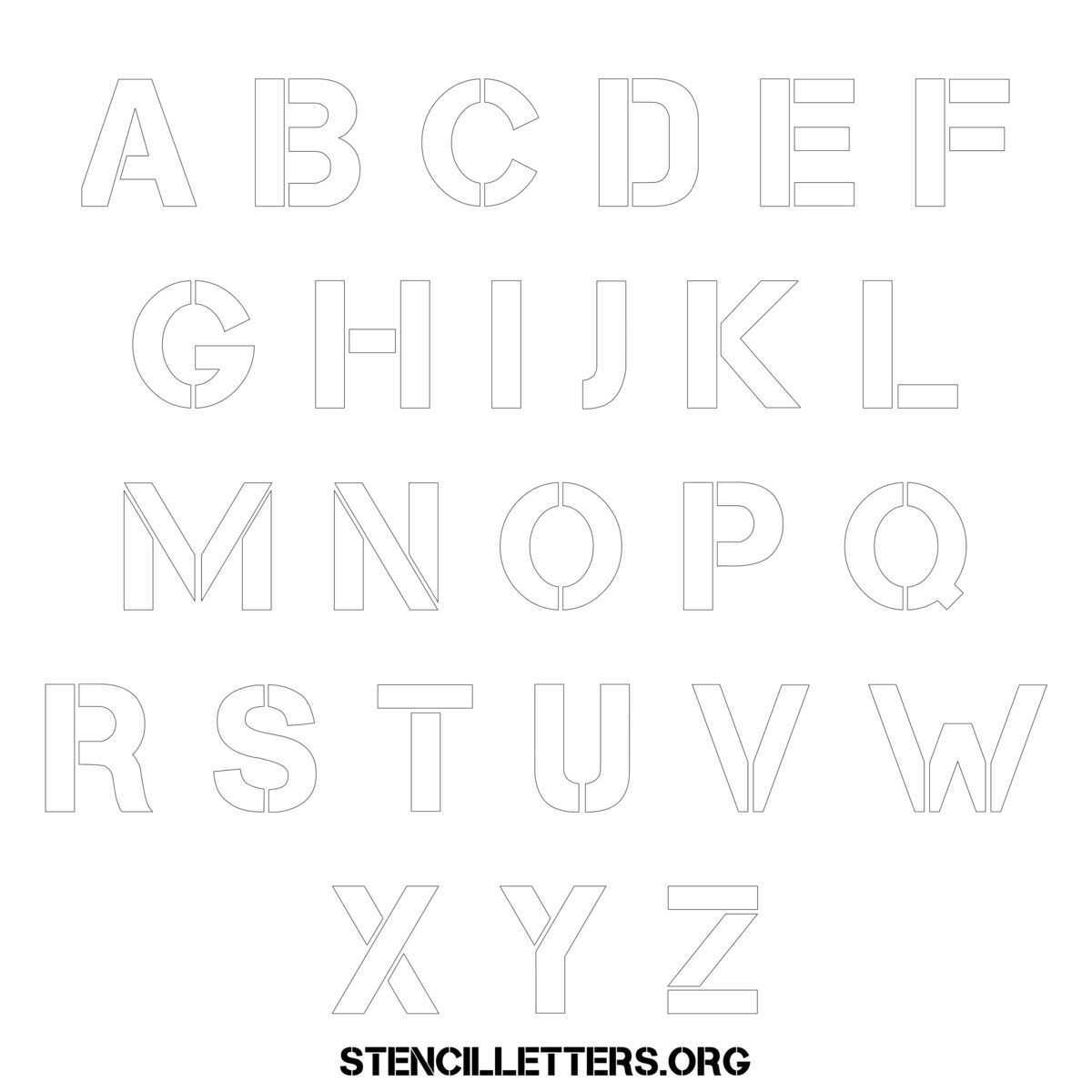 Free Printable Uppercase Letter Stencils Design Style 286 Army ...