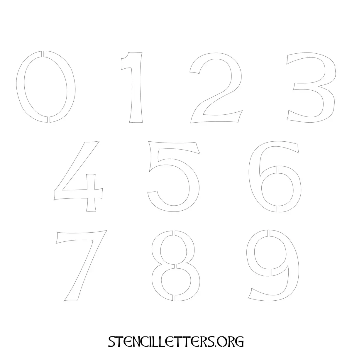 Free Printable Numbers Stencils Design Style 29 Celtic