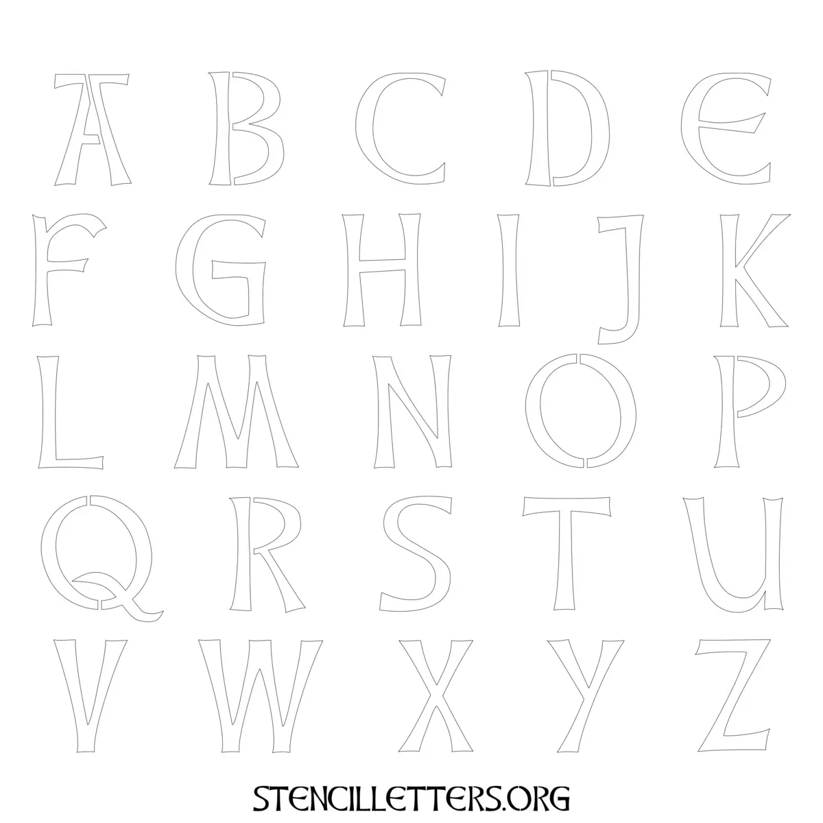 Free Printable Uppercase Letter Stencils Design Style 29 Celtic