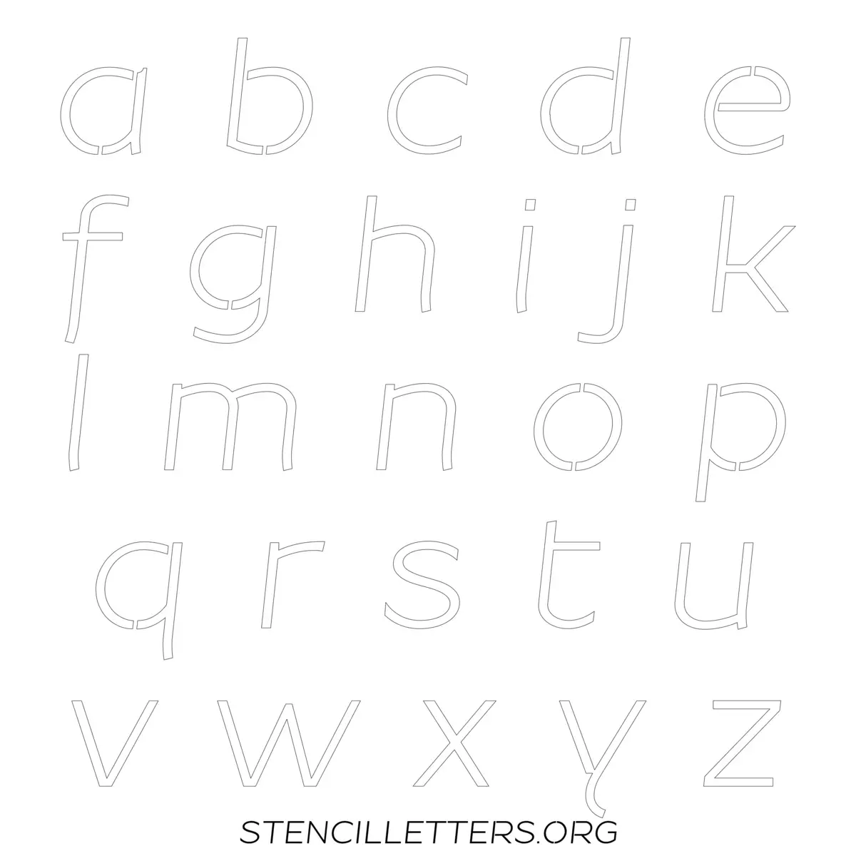 Free Printable Lowercase Letter Stencils Design Style 34 Italic