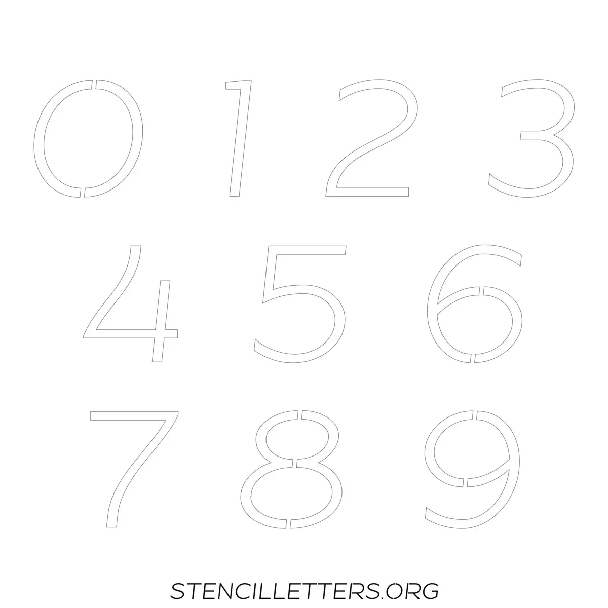 Free Printable Numbers Stencils Design Style 34 Italic