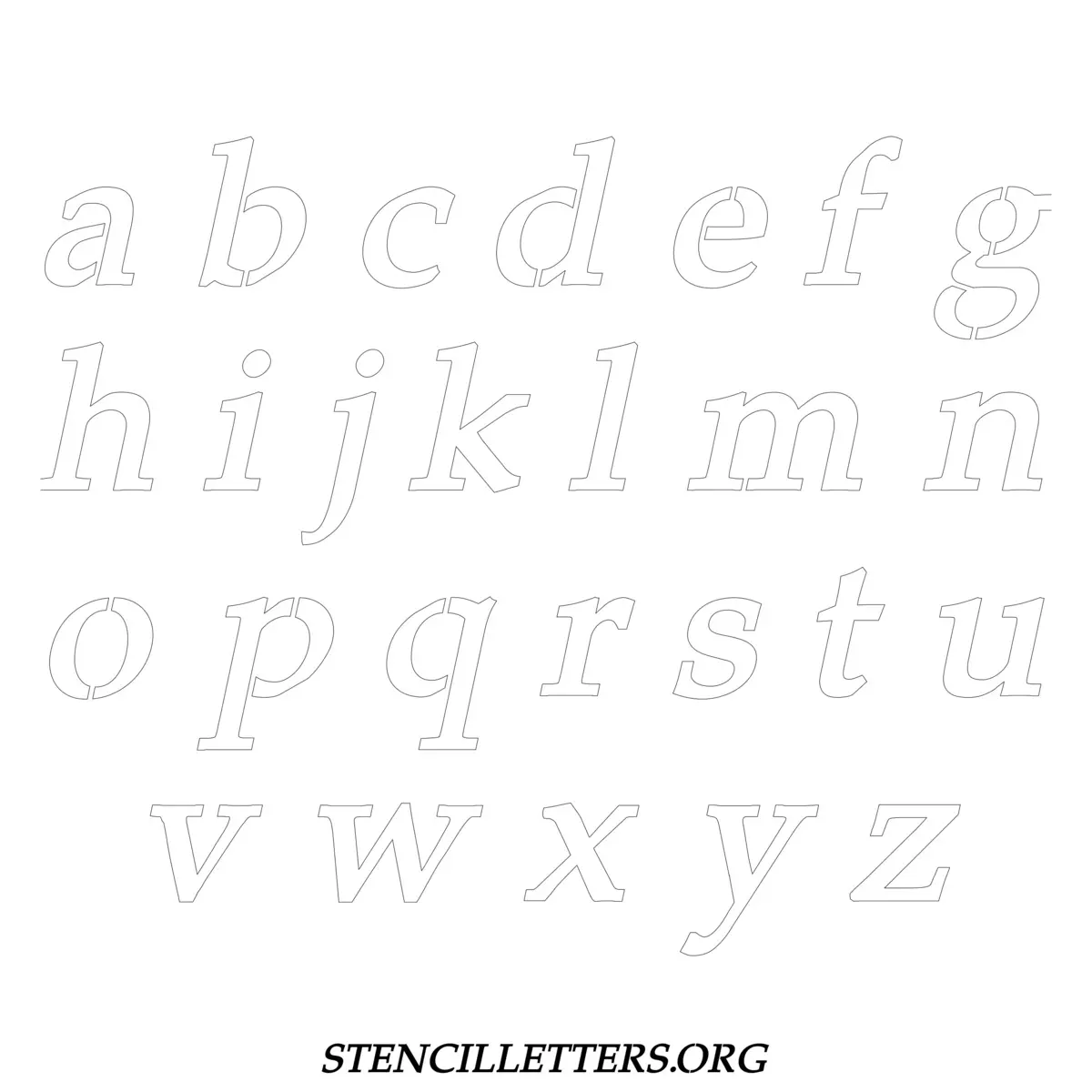 Free Printable Lowercase Letter Stencils Design Style 35 Italic