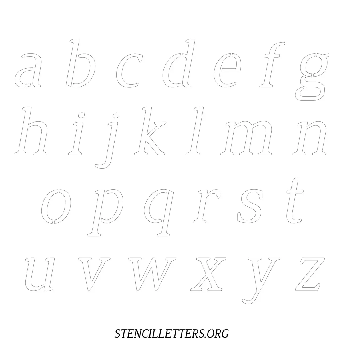 Free Printable Lowercase Letter Stencils Design Style 39 Italic