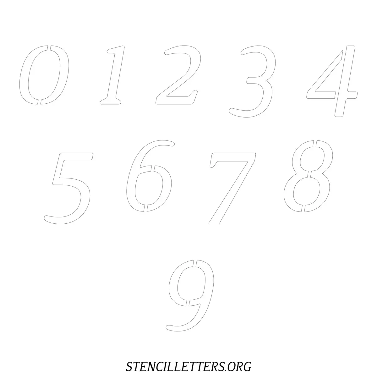 Free Printable Numbers Stencils Design Style 39 Italic