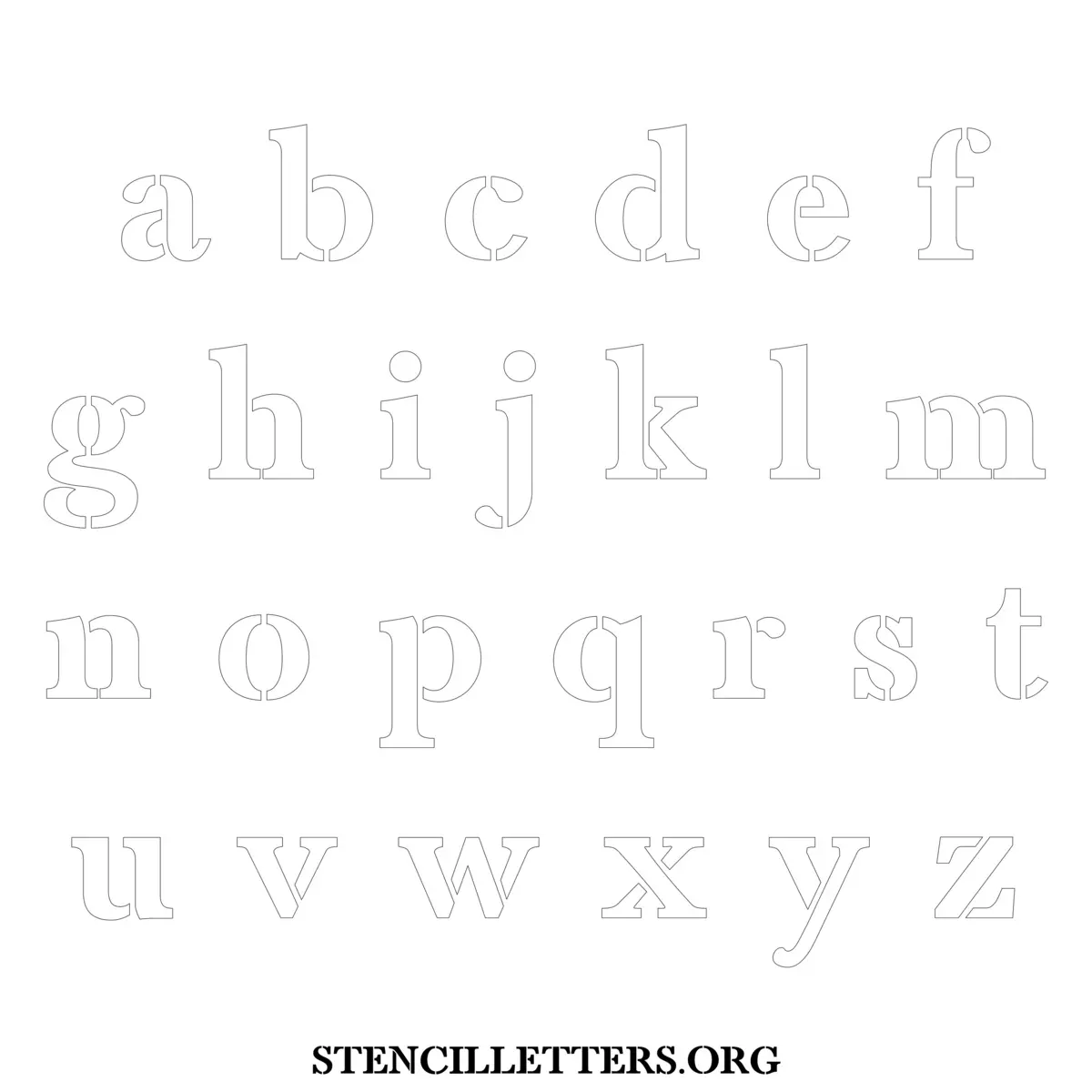 Free Printable Lowercase Letter Stencils Design Style 4 Elegant