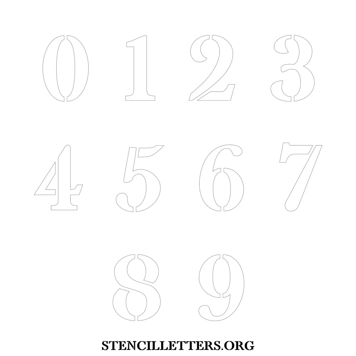 Free Printable Numbers Stencils Design Style 4 Elegant