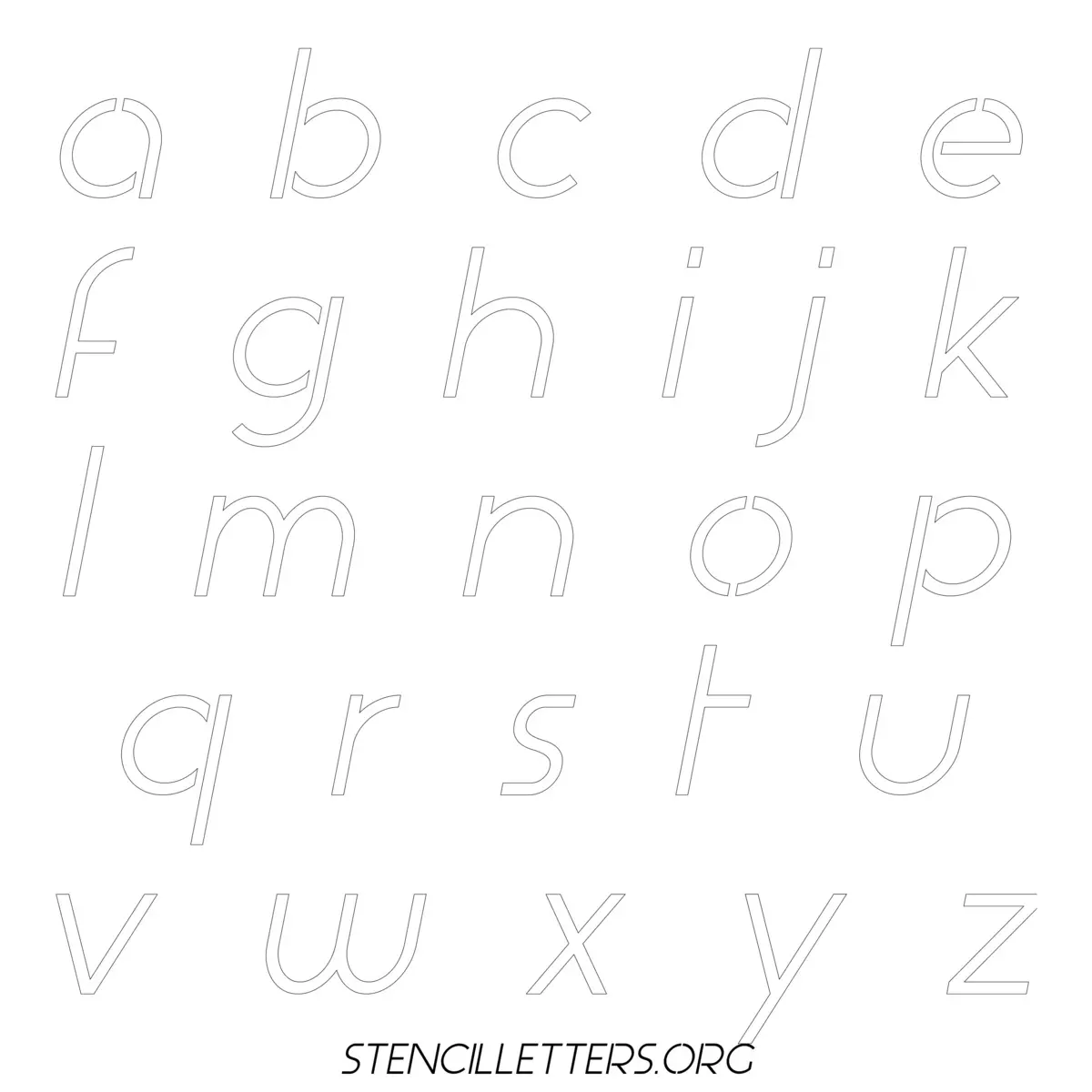 Free Printable Lowercase Letter Stencils Design Style 44 Italic