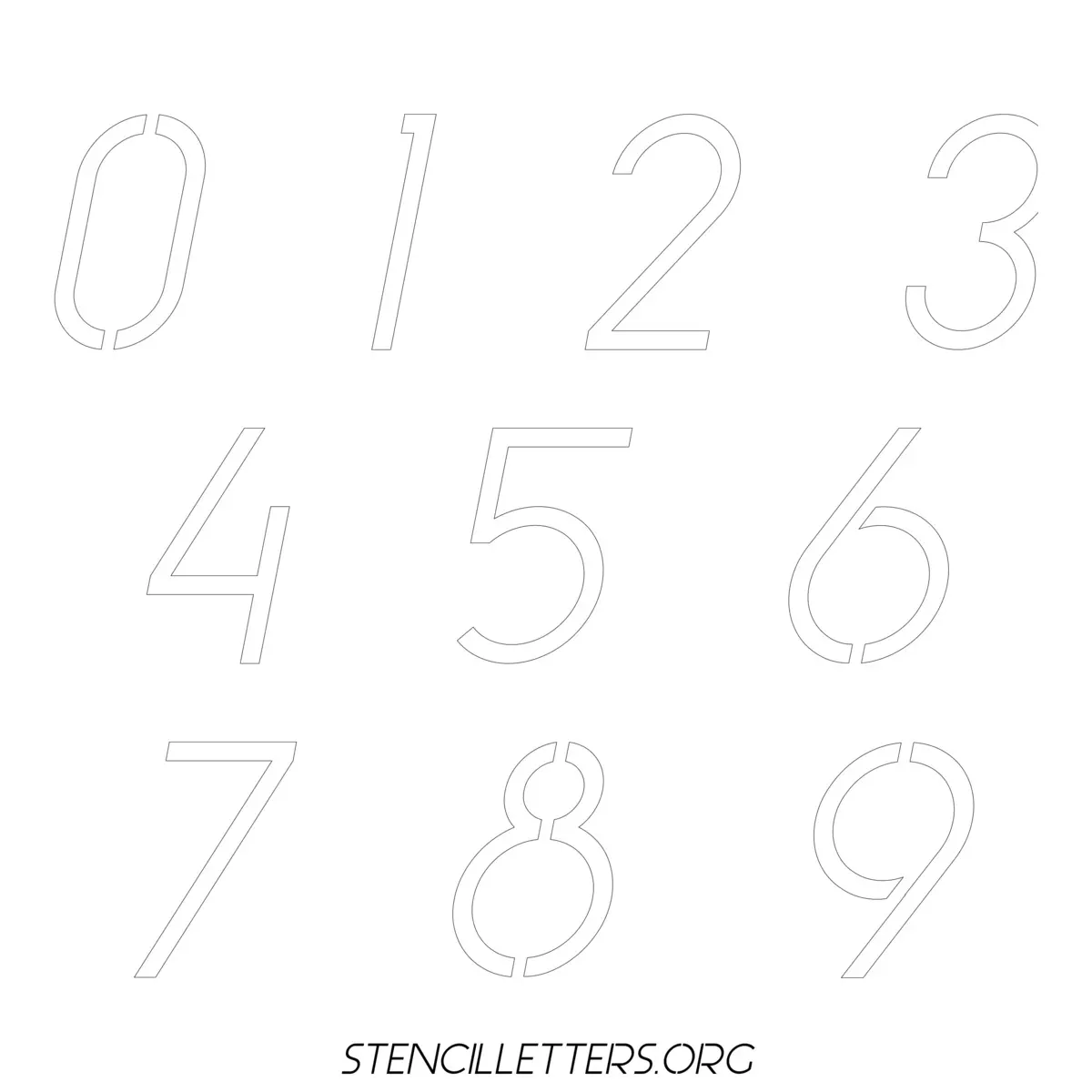 Free Printable Numbers Stencils Design Style 44 Italic