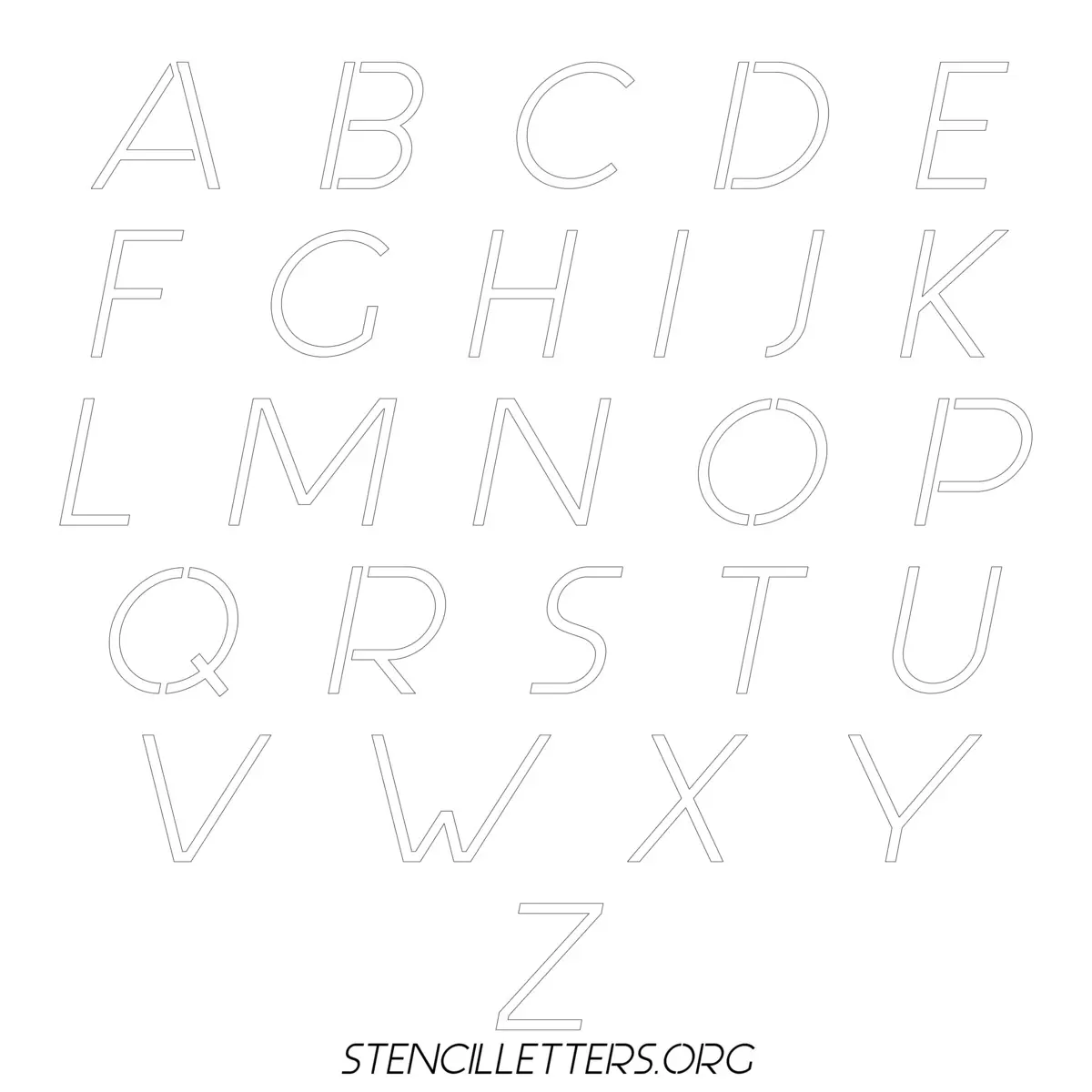 Free Printable Uppercase Letter Stencils Design Style 44 Italic