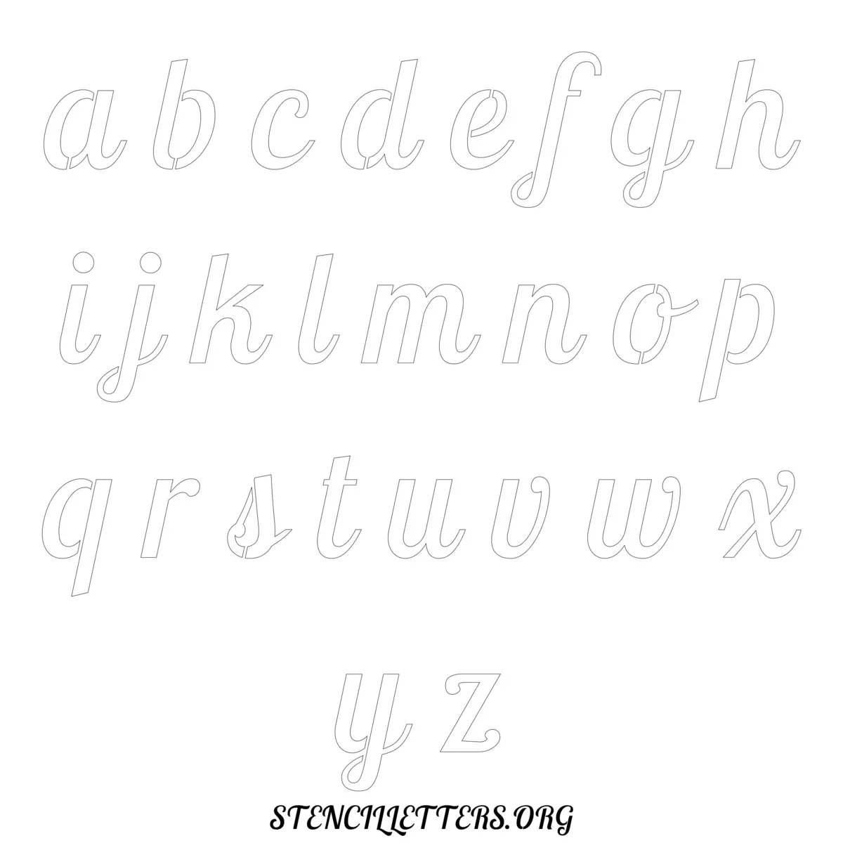 Free Printable Lowercase Letter Stencils Design Style 45 Italic