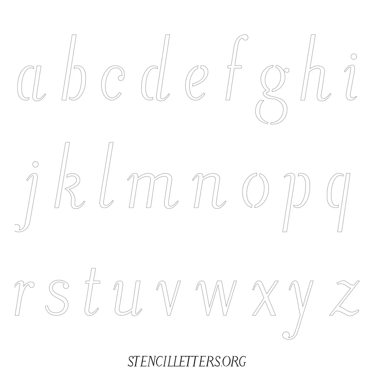 Free Printable Lowercase Letter Stencils Design Style 49 Italic