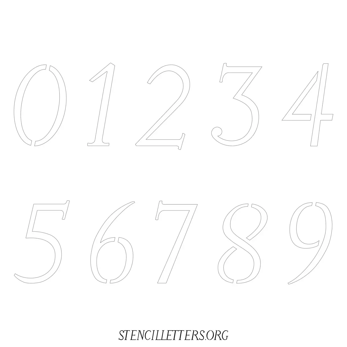 Free Printable Numbers Stencils Design Style 49 Italic